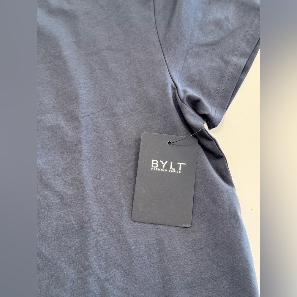 Bylt Basics Women’s LUX Relaxed Tee Shirt Vintage Navy Color Size XL NWT - Picture 5 of 10